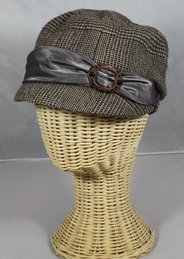 Crinkle Plaid Jackie Draped Newscap
