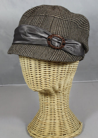 Crinkle Plaid Jackie Draped Newscap