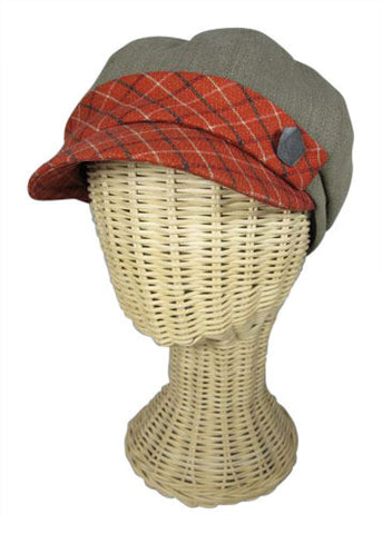 Newscap – Wool & Red Plaid