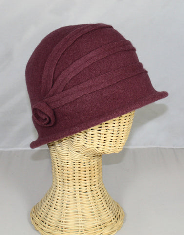 Wool Cloche With Rose