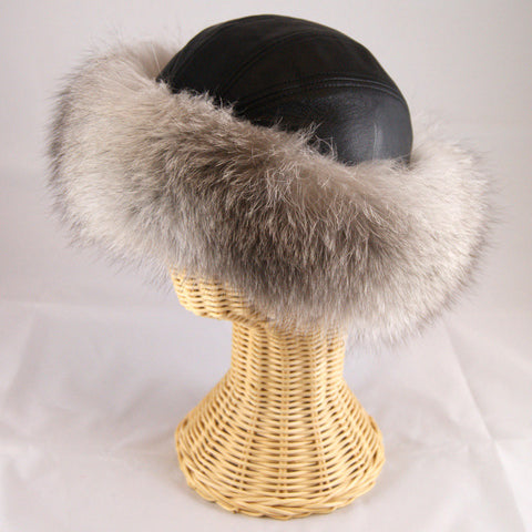 Leather & Fox Fur Hat