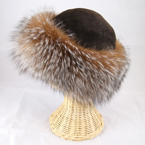 Suede & Fox Hat